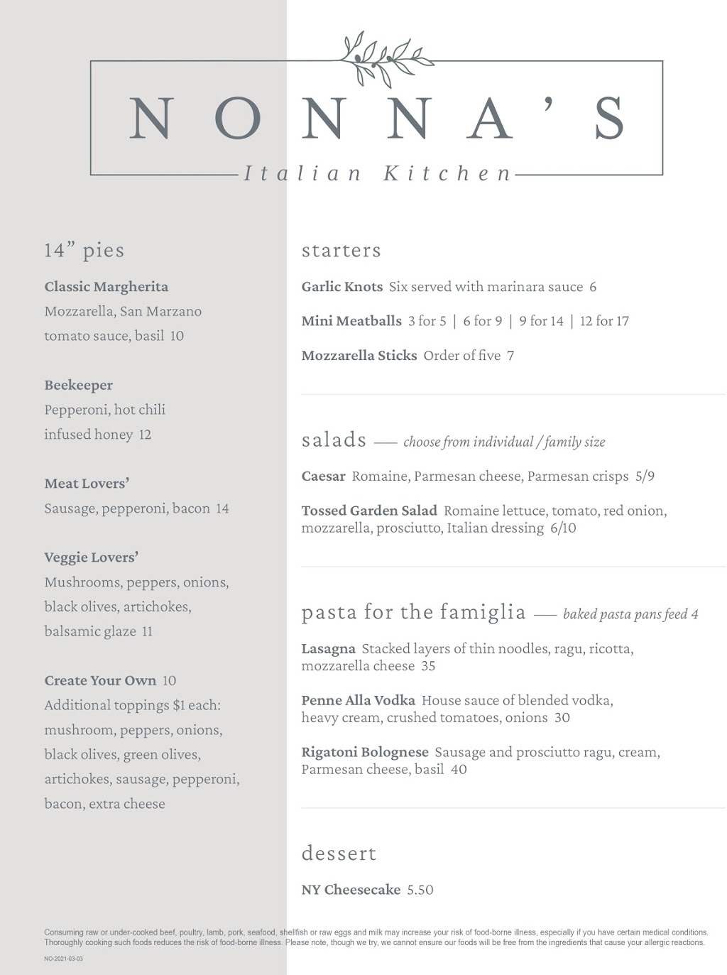 Nonnas Italian Kitchen | meal delivery | 1002 Old Country Rd, Garden City, NY 11530, USA | 8622481852 OR +1 862-248-1852