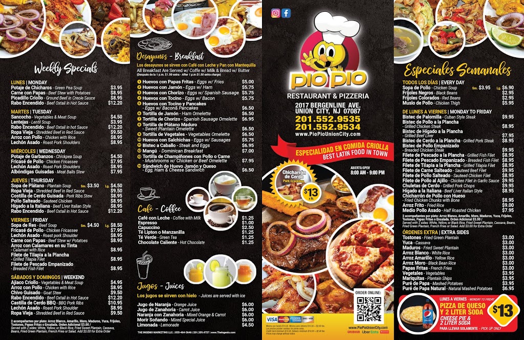 Pio Pio Union City | restaurant | 2017 Bergenline Ave, Union City, NJ 07087, USA | 2015529535 OR +1 201-552-9535