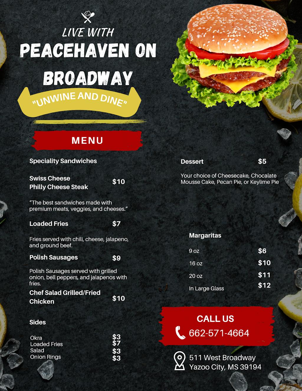 Peacehaven on Broadway | restaurant | 511 W Broadway St, Yazoo City, MS 39194, USA | 6625714664 OR +1 662-571-4664